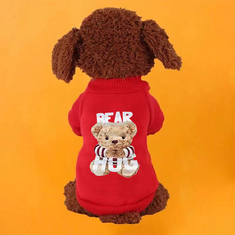 L保暖潮流加绒卫衣ins狗狗猫咪衣服小中大犬泰迪比熊宠物春秋冬款