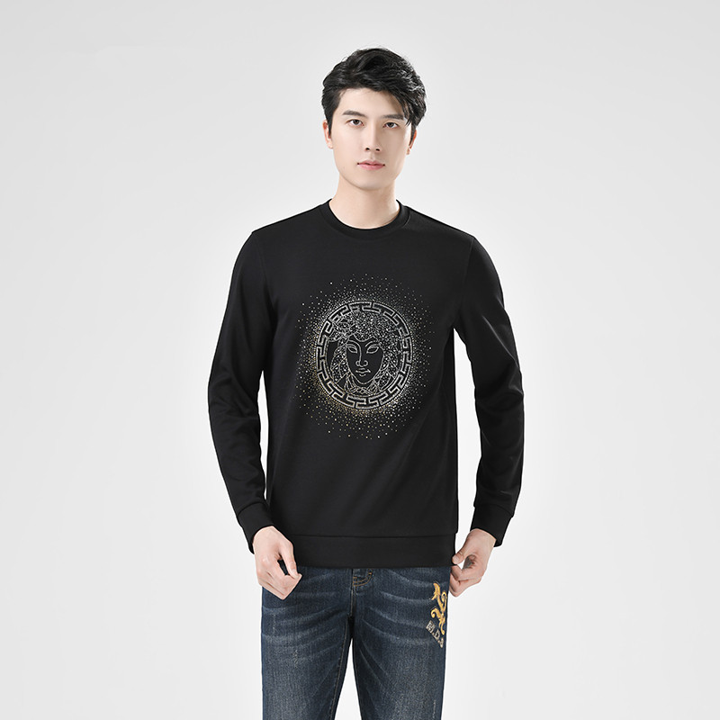 【现货现发】美杜莎卫衣秋冬新款加绒男装烫钻休闲圆领长袖18102