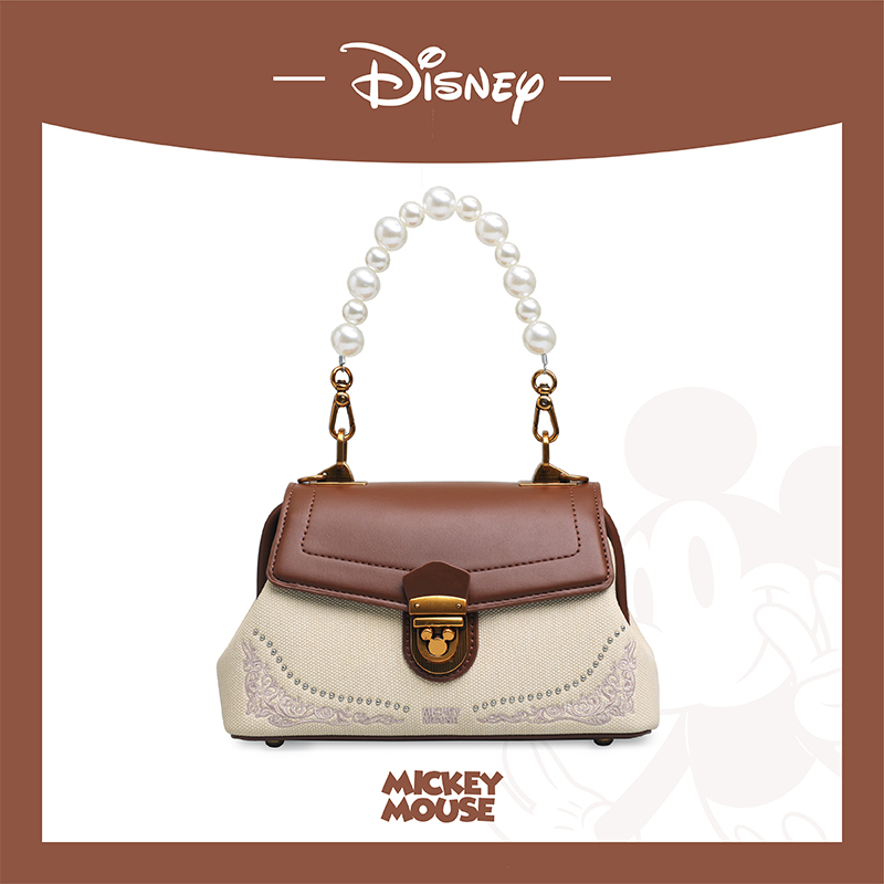 【Disney/迪士尼】新款绣线小众风编织夹子珍珠包潮流百搭时尚轻奢