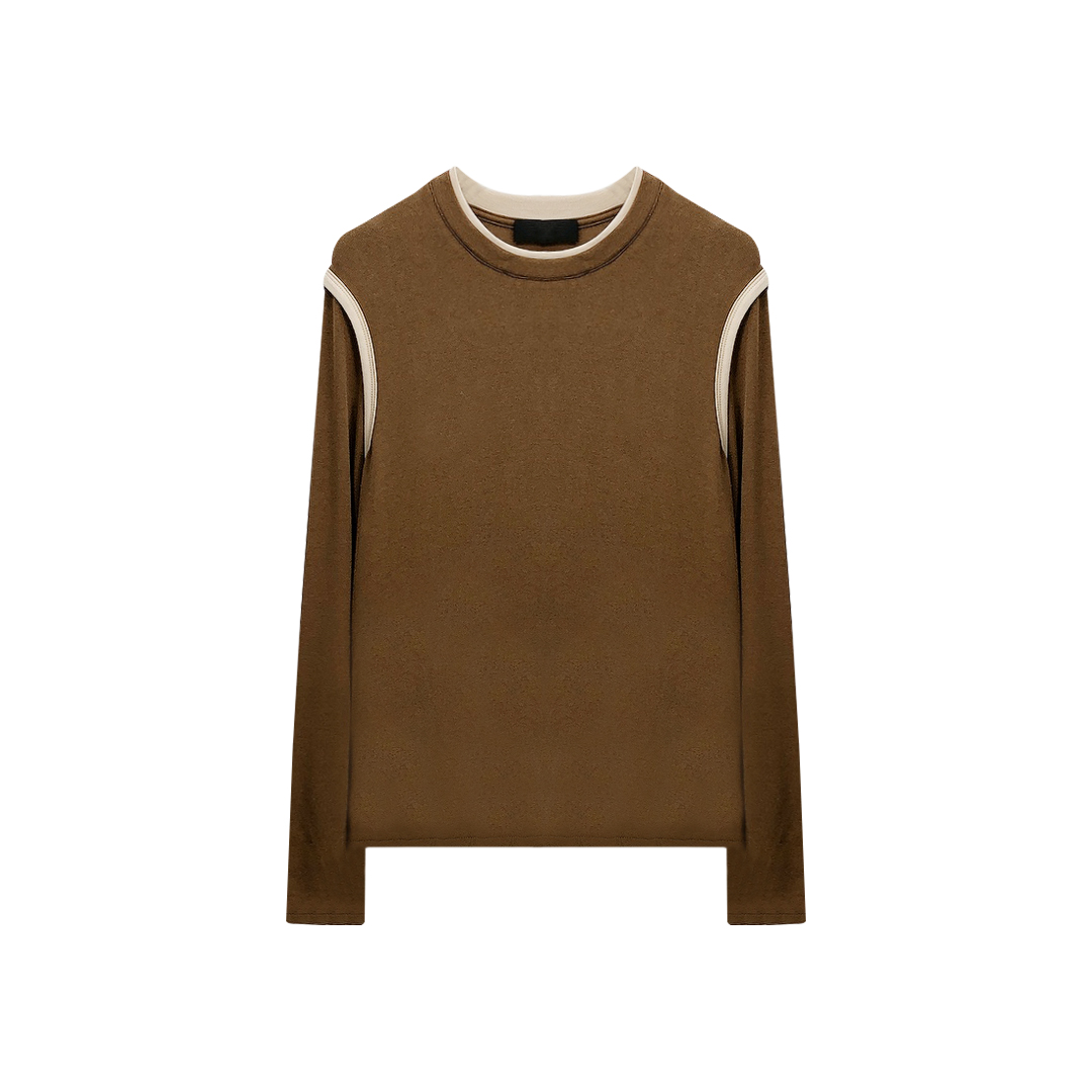 【木子】SY3878拼接撞色秋季新款内搭修身刺绣上衣