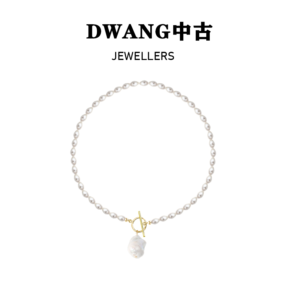 铜合金仿珍珠项链 【DWANG原创设计】巴洛克OT扣不规则贝珠项链