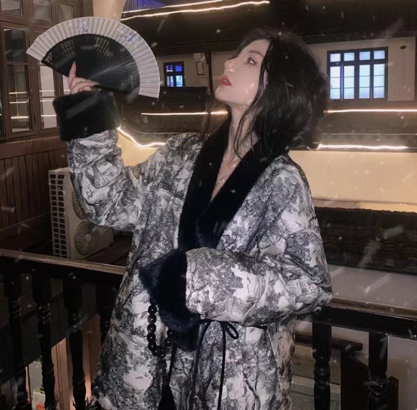 728#秋冬新款富家千金高级感法式名媛高级感棉服外套女士