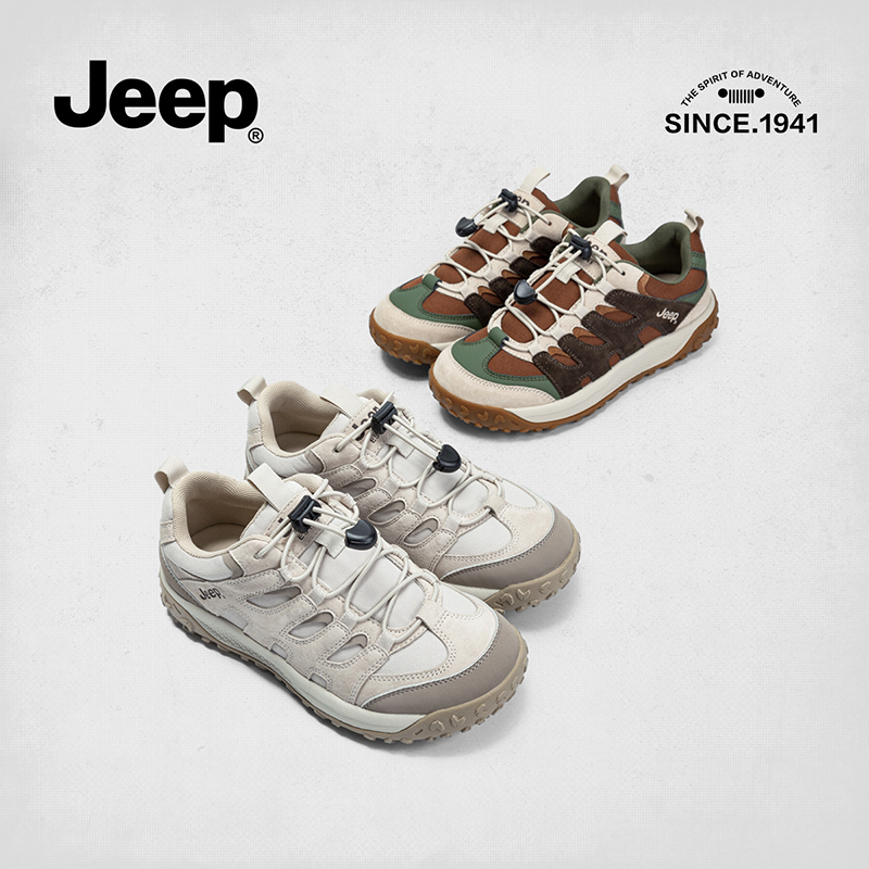 JEEP/吉普户外厚底运动鞋女春季2024新款复古大头鞋旅游休闲鞋ins
