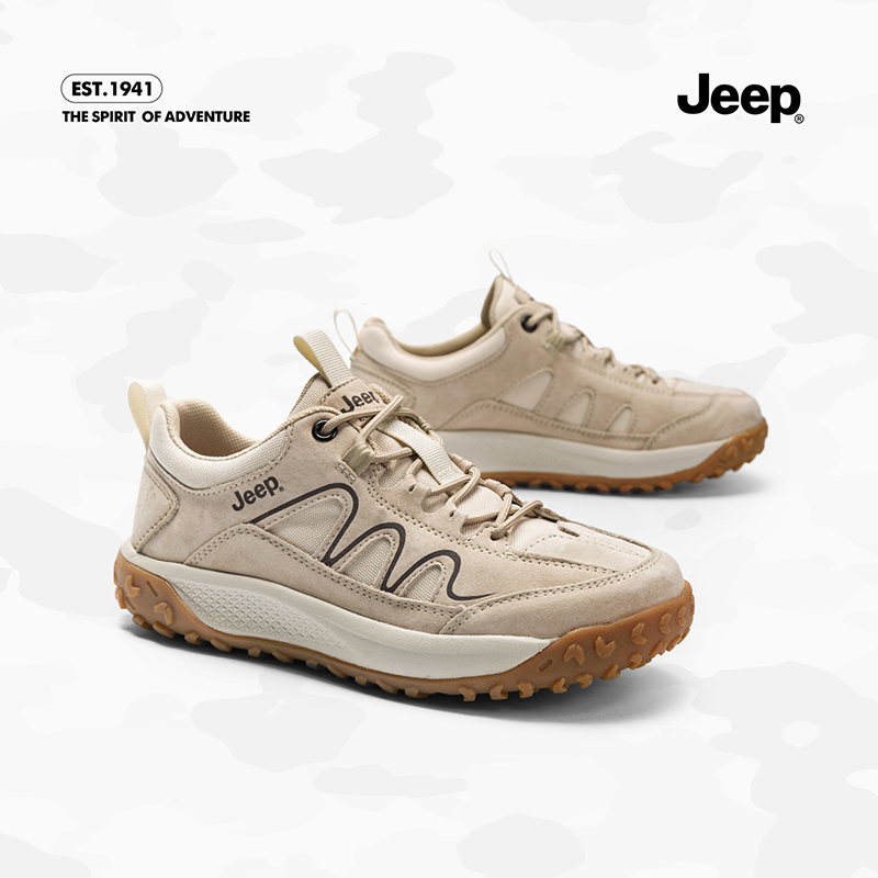 JEEP/吉普户外轻便运动鞋女久站不累2023新款厚底防滑徒步爬山鞋
