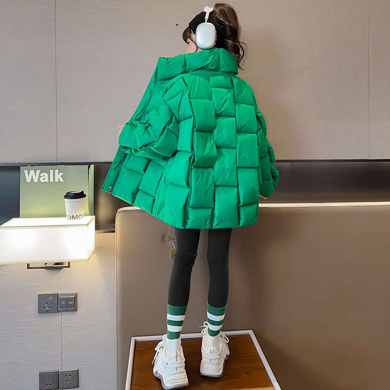 儿童羽绒服2023新款洋气女童冬季绿色外套女大童女孩轻薄冬装童装