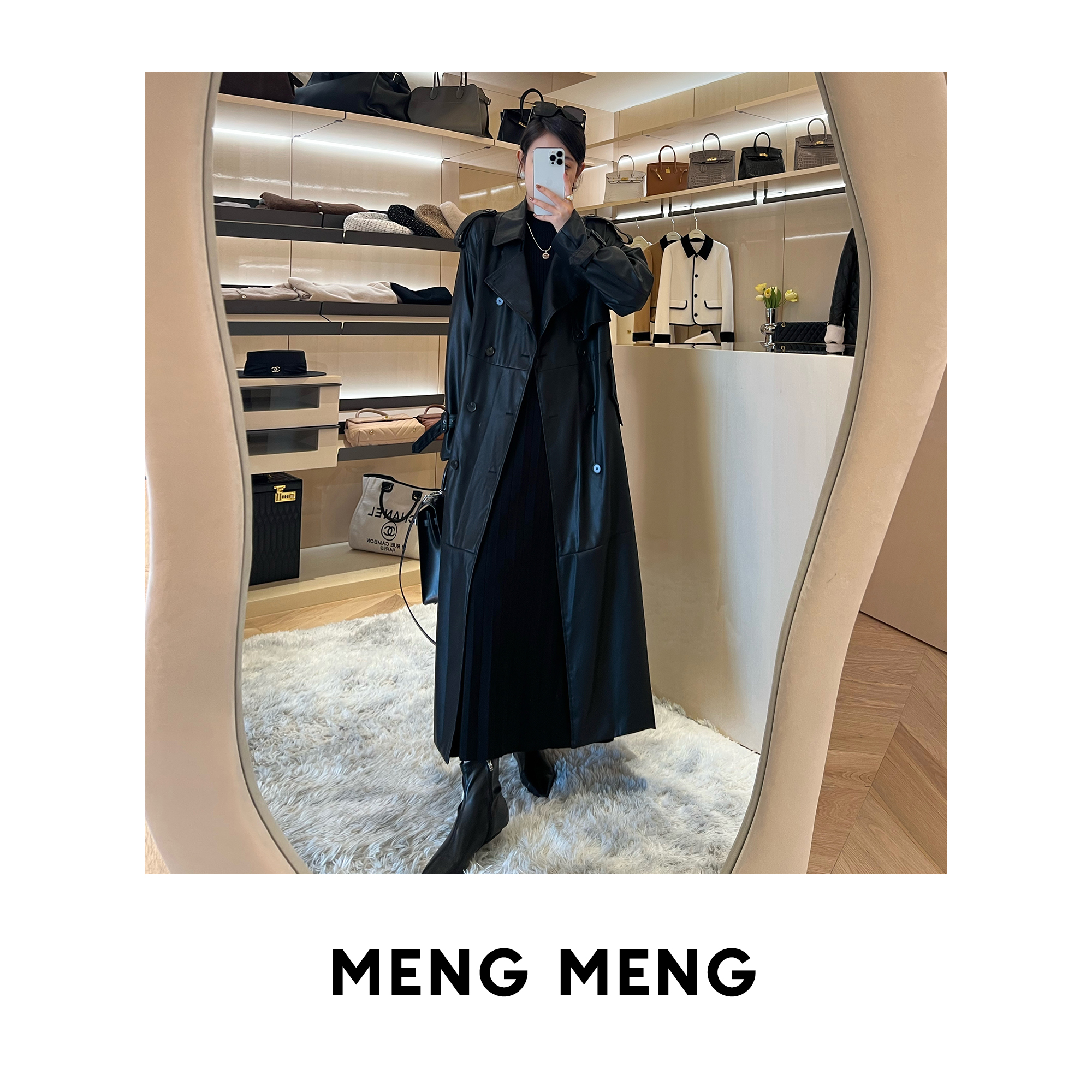 THE MENG【邂逅】自然纹理蜡染皮衣复古外套#WL6583