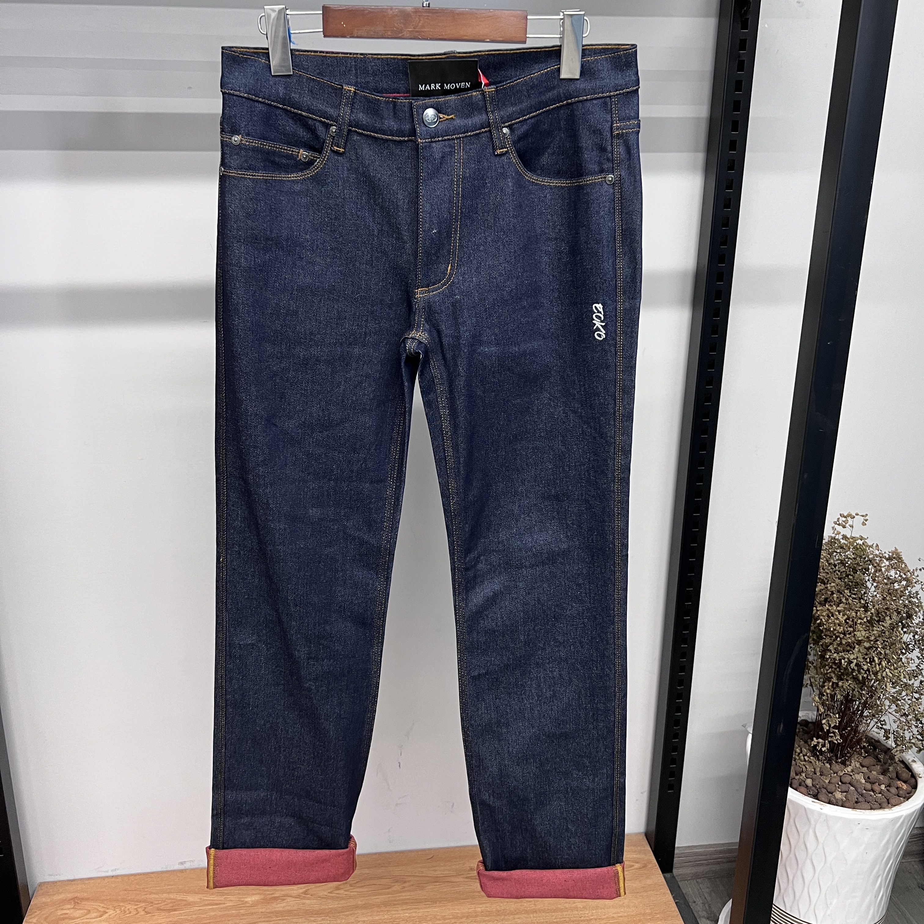 （12.2）XN  潮牌春秋季男士深蓝色弹力原浆牛仔长裤  JP095