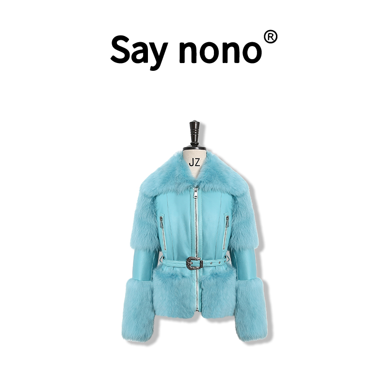 【懒猫nono】Say nono★女装皮草修身显瘦皮毛一体外套LM/23059