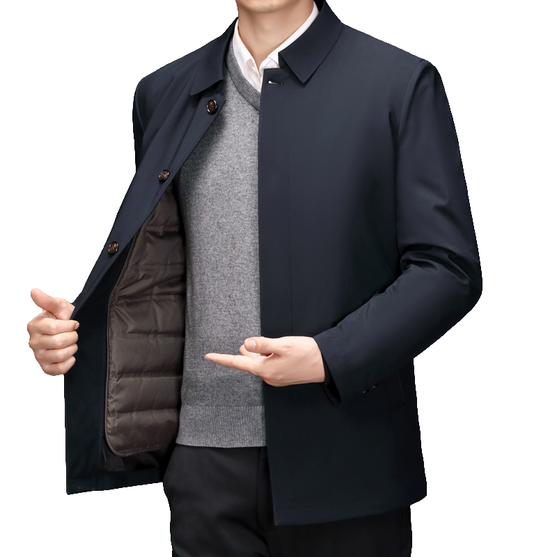 冬季中老年男士羽绒服爸爸装可拆卸内胆一衣三穿保暖外套