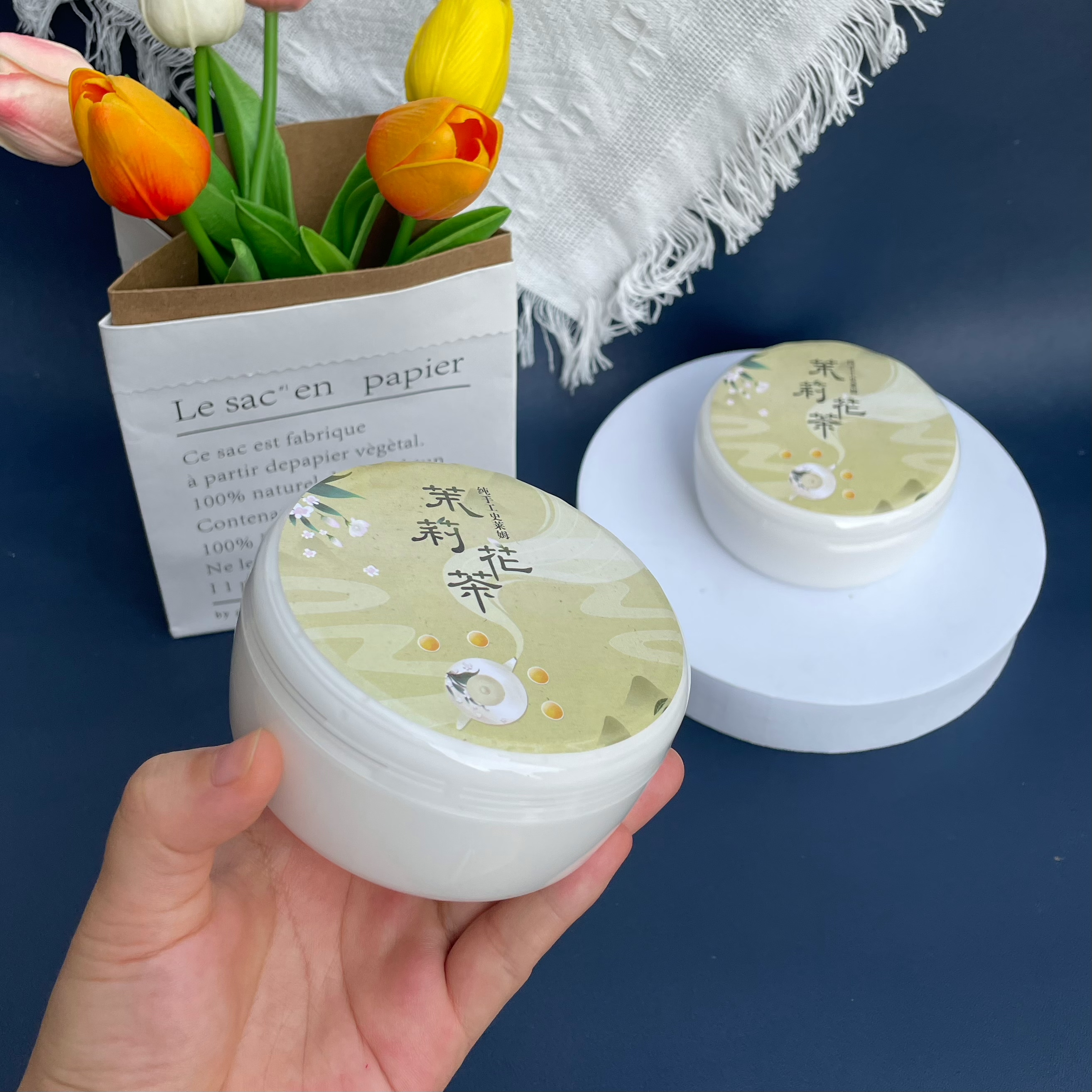 茉莉花茶 250ml纯手工实胶泥解压起泡史莱姆