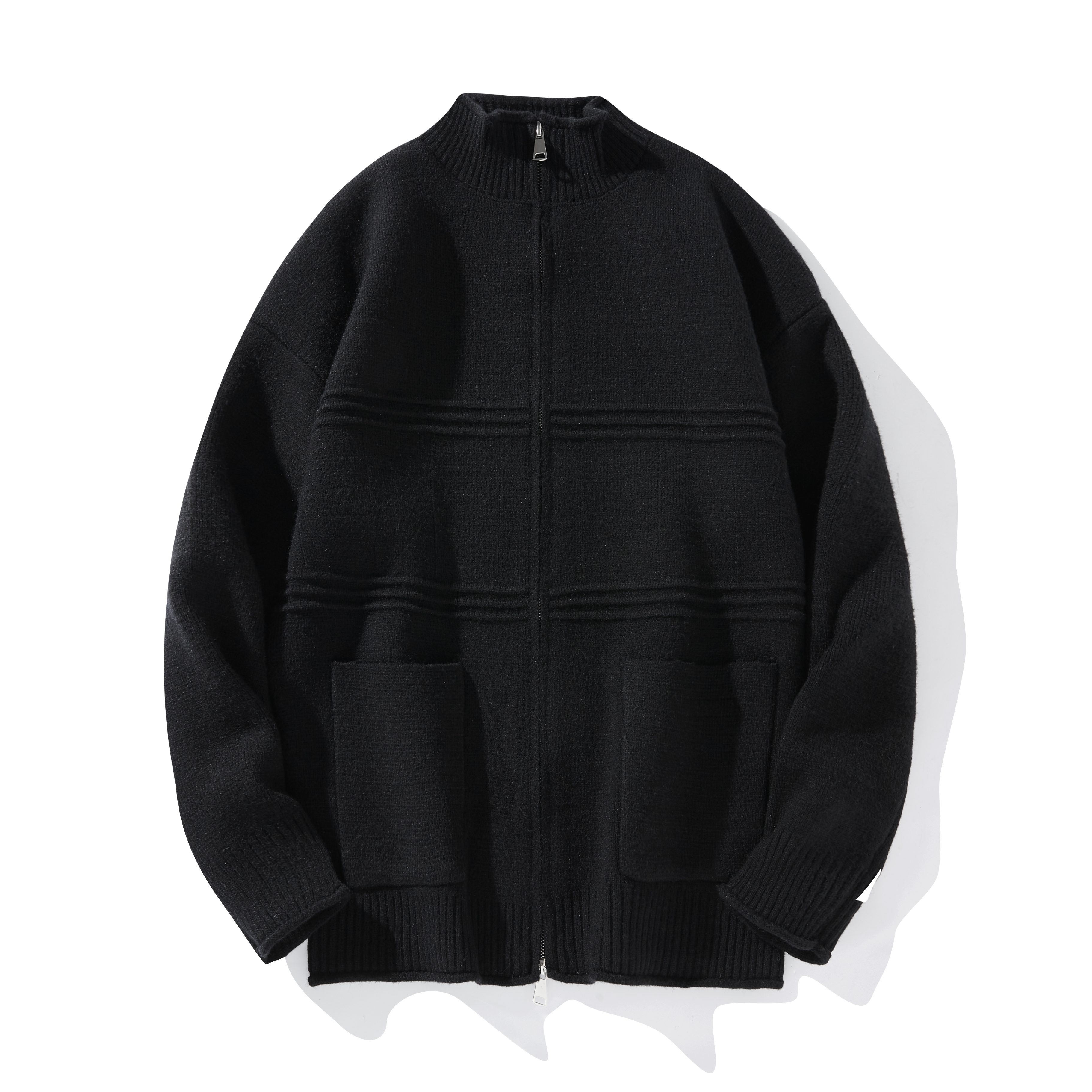 『高奢严选』（拉链开衫毛衣）轻奢潮流秋冬休闲男士宽松百搭毛衣