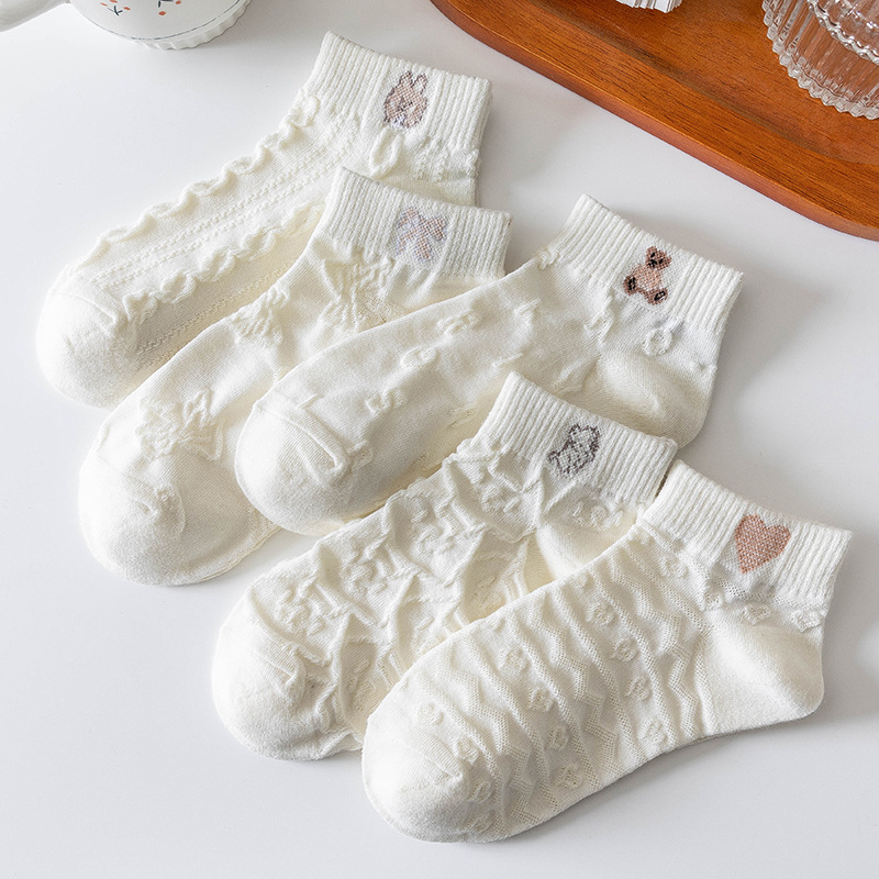卡通短筒春夏百搭浅口短袜低帮船袜女士