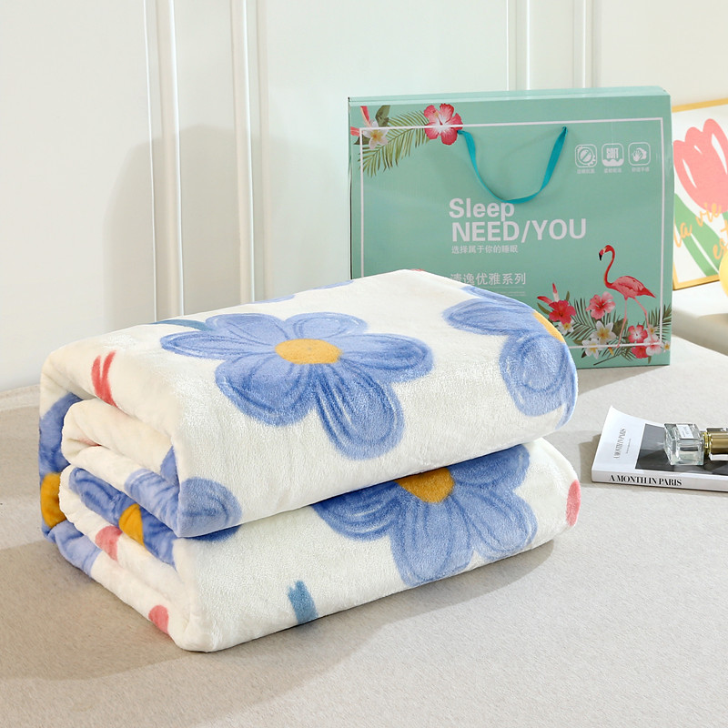 加厚礼品毛毯礼盒装家用办公盖宿舍毯午睡披肩盖被送礼礼品毯子