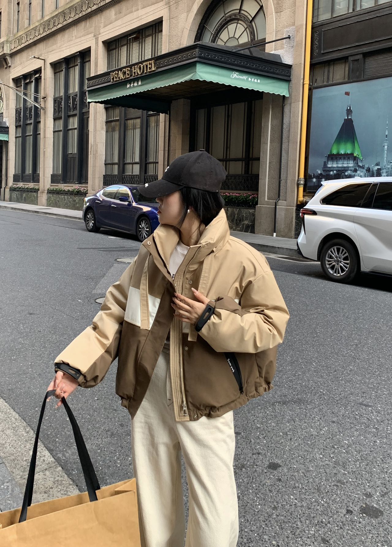 休闲羽绒服运动时尚时尚户外防风保暖百搭潮流031卡其色