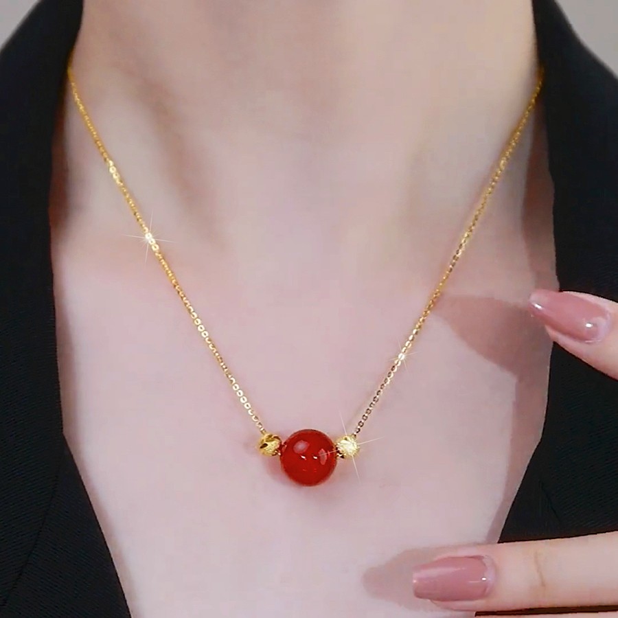 相思豆转运项链女不掉色百搭时尚简约锁骨链