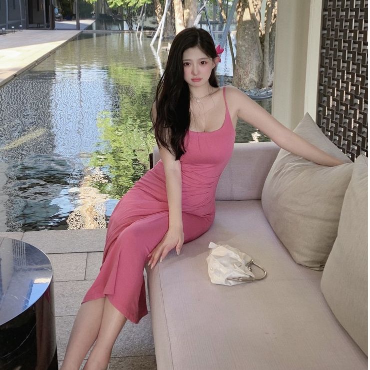 【王者裙】周白子2022微胖夏季后妈新款吊带连衣裙女ZP692