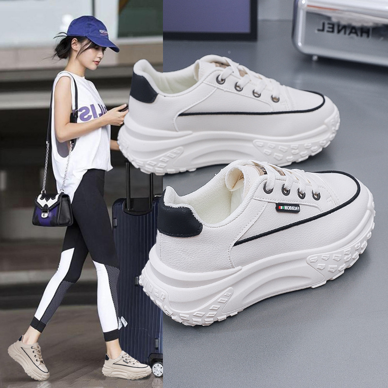 鸿星尔克领跑2023秋季新款透气老爹鞋子女韩版运动休闲鞋女厚底鞋