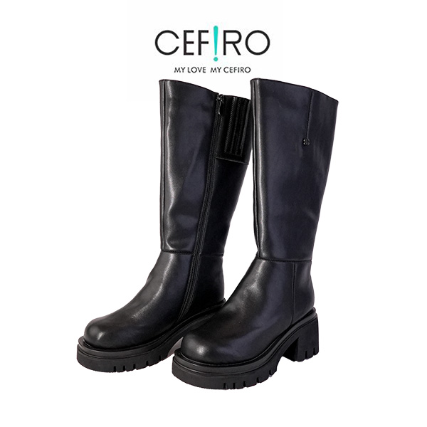 【CEFIRO · CiCi】新款女士时尚百搭休闲长靴 AFF3A00903 黑色
