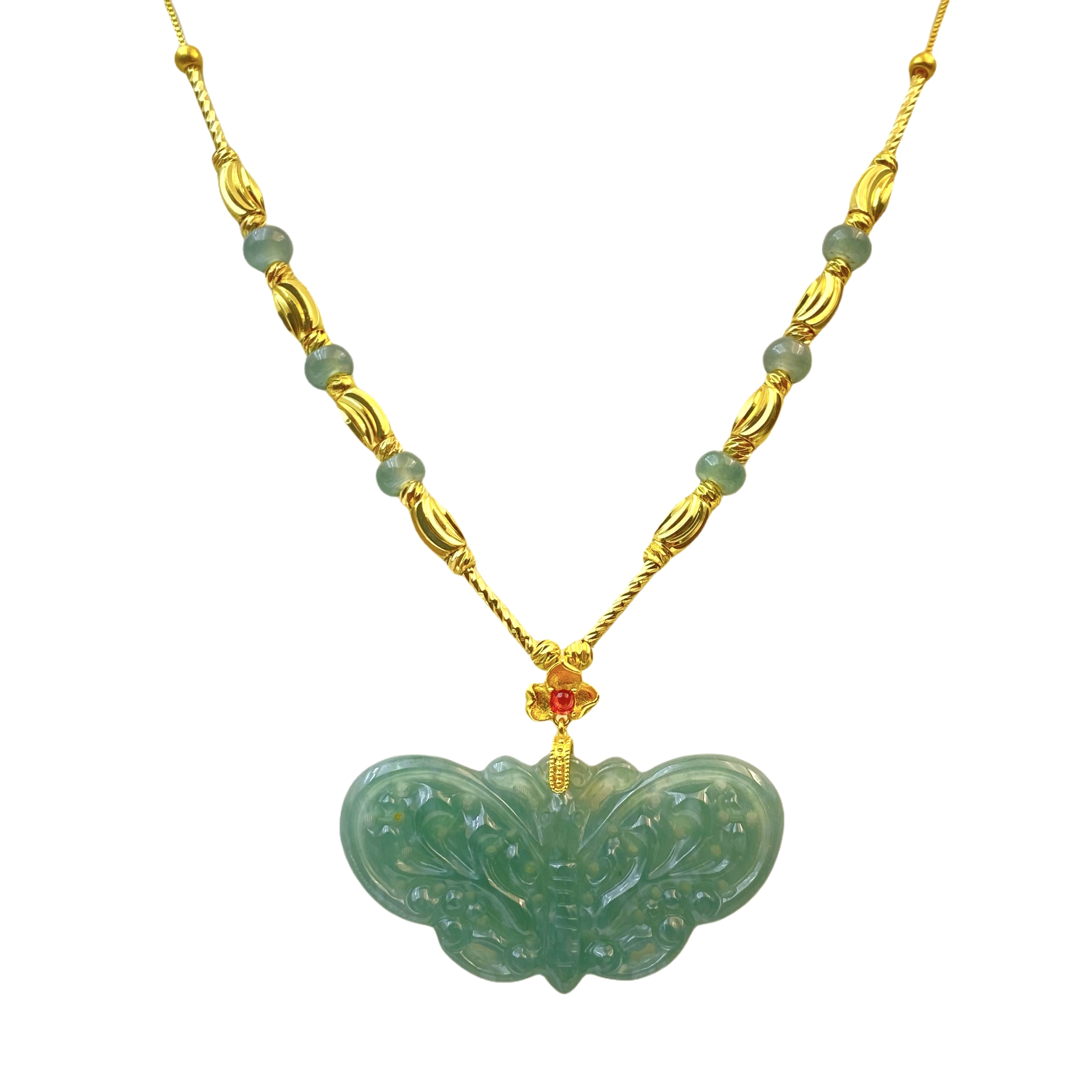 【潇洒哥专属】古风翡翠蝴蝶项链F555（多样性）（赠包装）合金