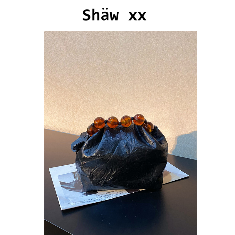 Shaw xx【柔情岁月】新款头层牛皮轻奢真皮单肩饺子包  ZT5903#