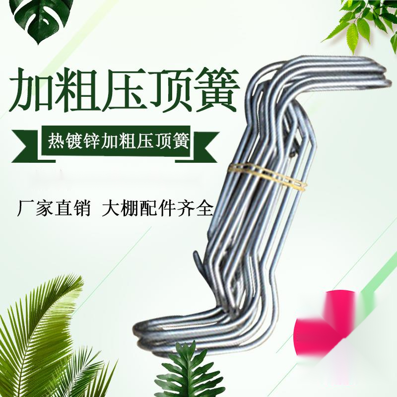 一包100个大棚配件热镀锌加粗压顶簧钢丝夹钢管卡顶弹簧卡扣