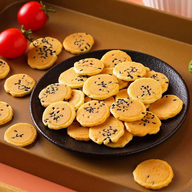 小丸煎饼薄脆芝麻鸡蛋蛋黄煎饼饼干儿童休闲零食小吃日式小圆饼干