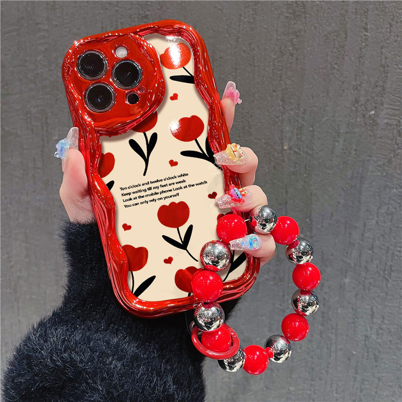 富典玫瑰花苹果15iPhone14华为OPPO小米vivo电镀曲边防摔手机壳女