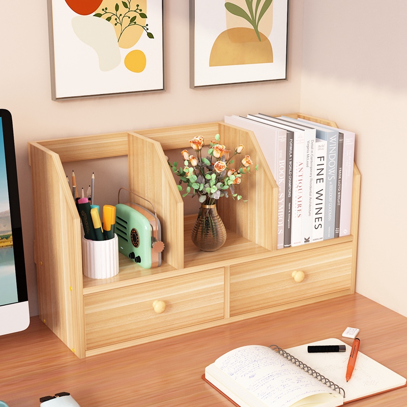 桌面收纳书架书本书桌上专用置物架简易小学生书柜家用儿童书立架