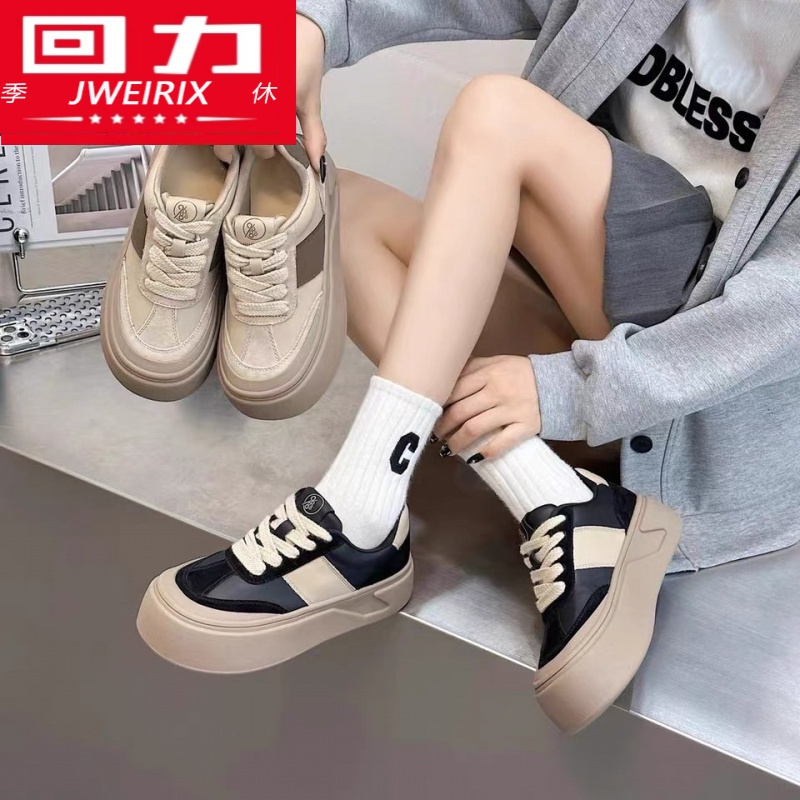 冬季回力休闲秋轻便透气厚底小众板鞋女超火2023新款女款鞋百搭