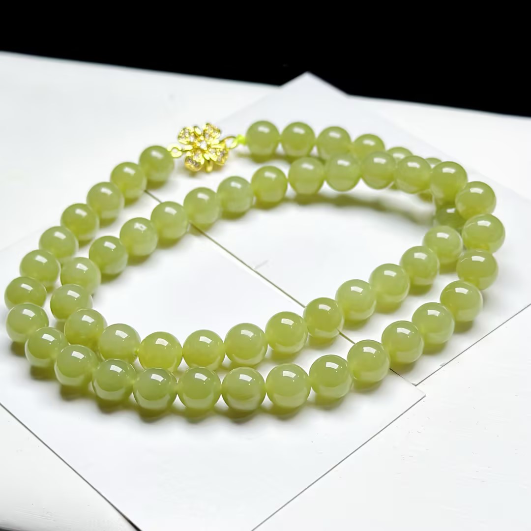 【ZC】和田玉黄口项链-约8mm（Q7149）