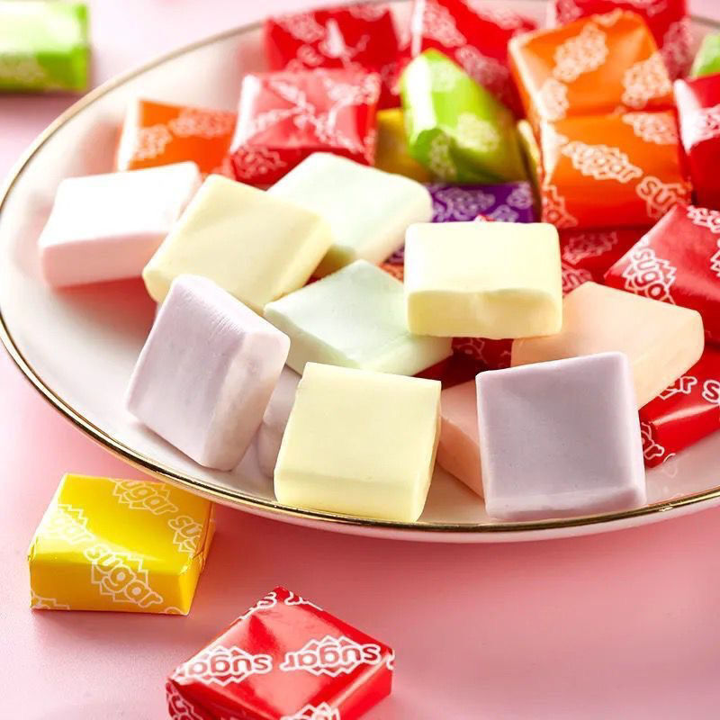 网红零食软糖混合水果味糖果结婚庆喜糖果方块糖