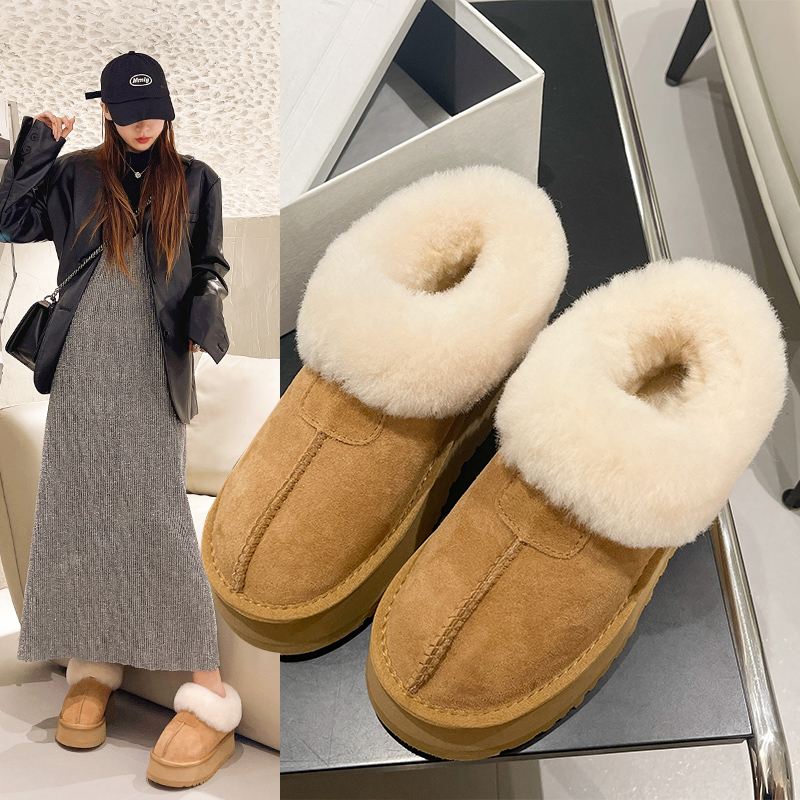 雪地靴女款2023新款冬季加绒加厚保暖厚底时尚短筒防滑一脚蹬棉鞋