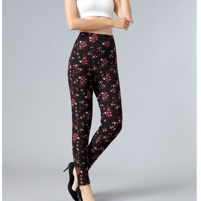 妈妈棉裤羊毛裤保暖加绒花裤