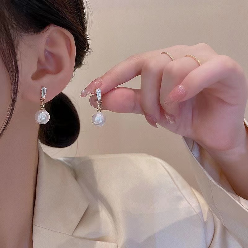 青桐 合金耳饰 百搭珠耳环女2024新款潮气质高级感轻奢小众耳饰