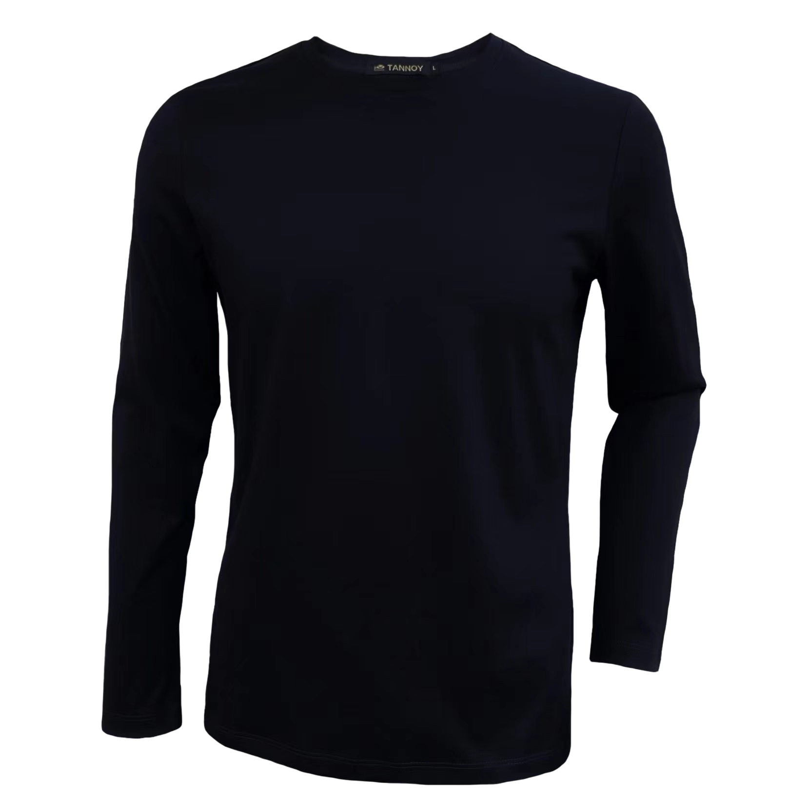 【威登男装】圆领基础款男舒适亲肤黑色长袖打底休闲春秋冬纯色男装