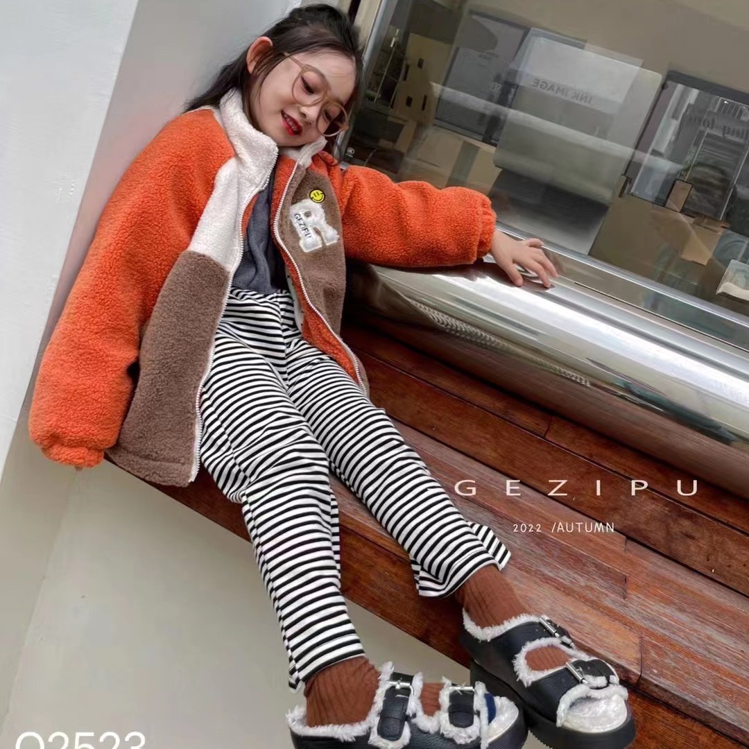 小菲特2022秋冬新款女童装加厚保暖百搭儿童毛毛外套GZYD22523