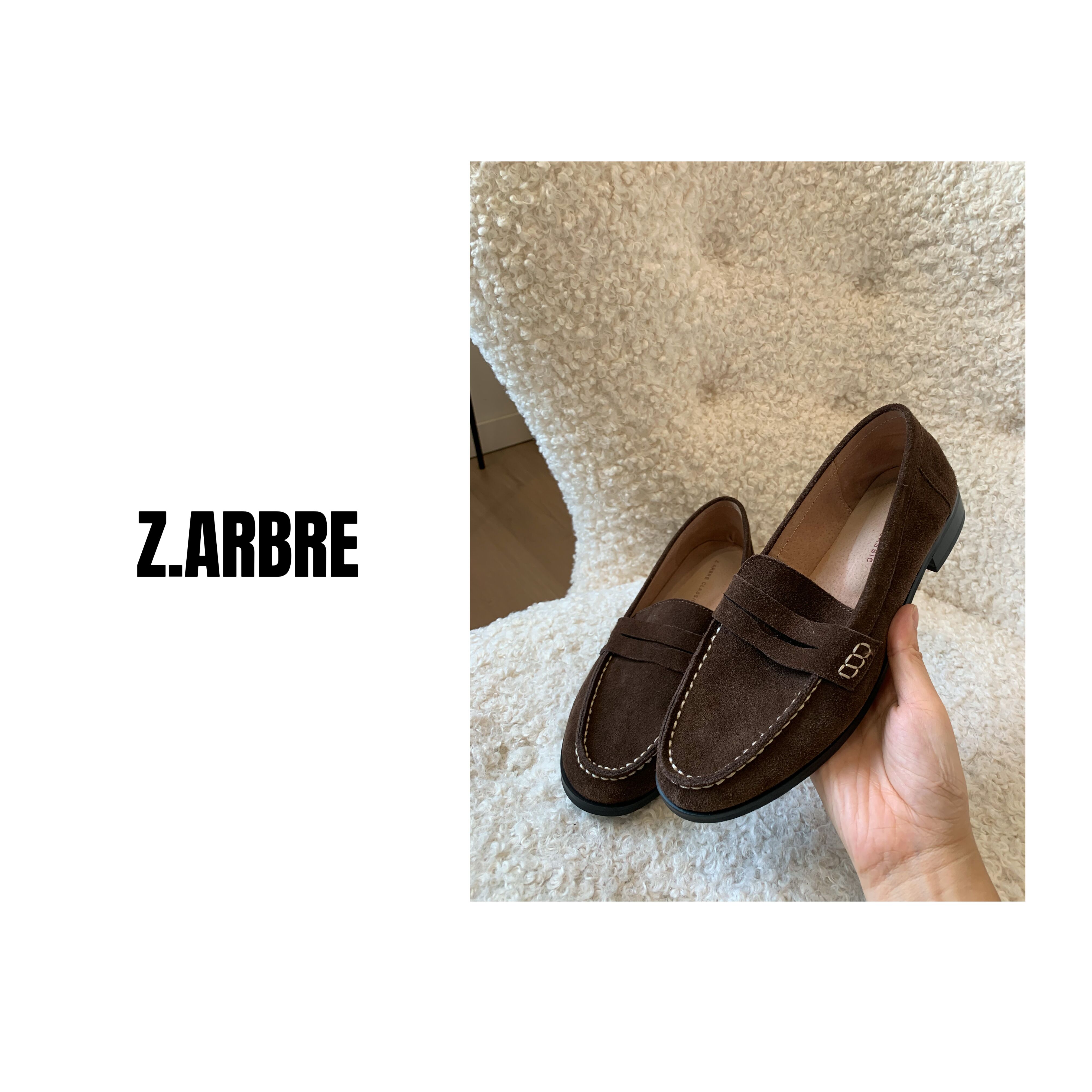 Z.ARBRE 头层牛皮全手工缝制乐福鞋女（NO退可换）