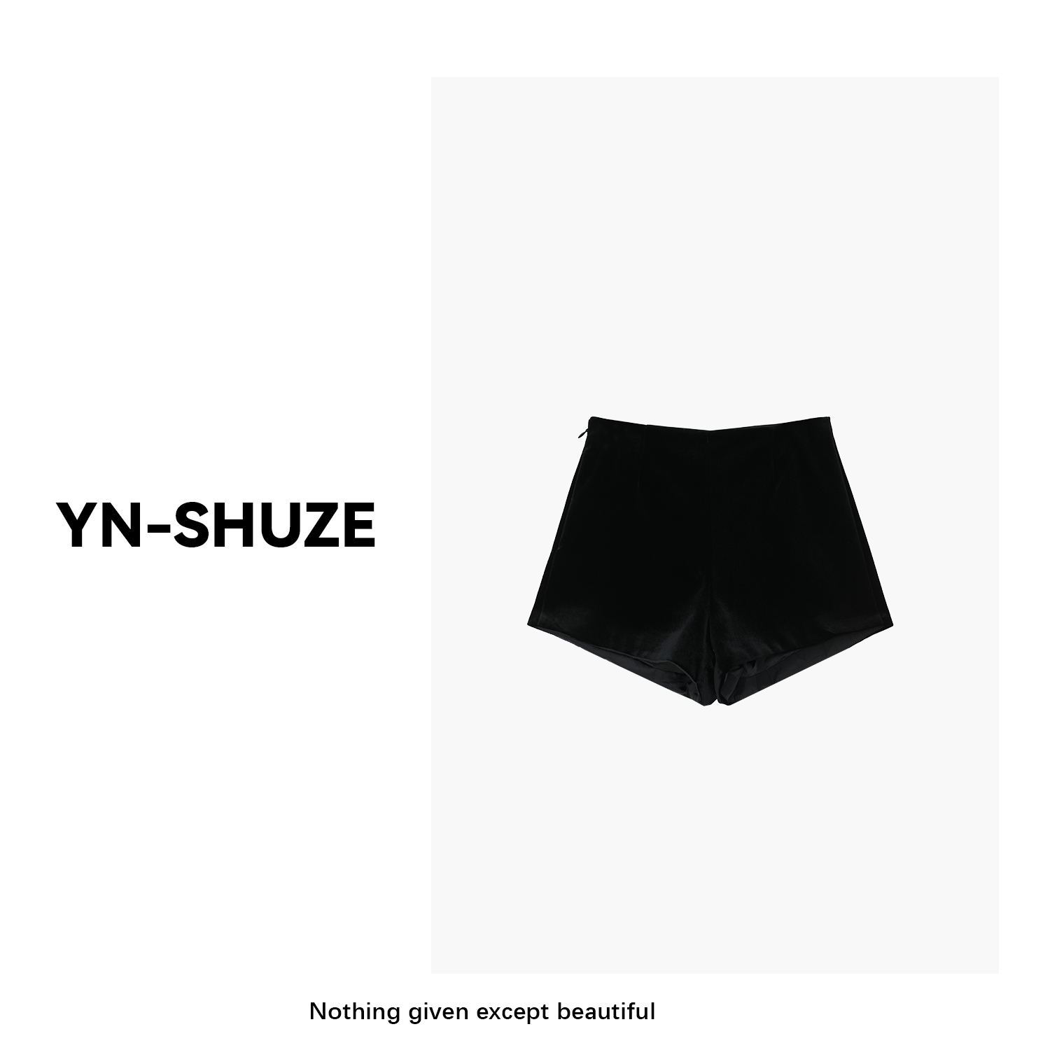 【YN-SHUZE】‘热力感’设计款极简百搭丝绒短裤YNC-65789