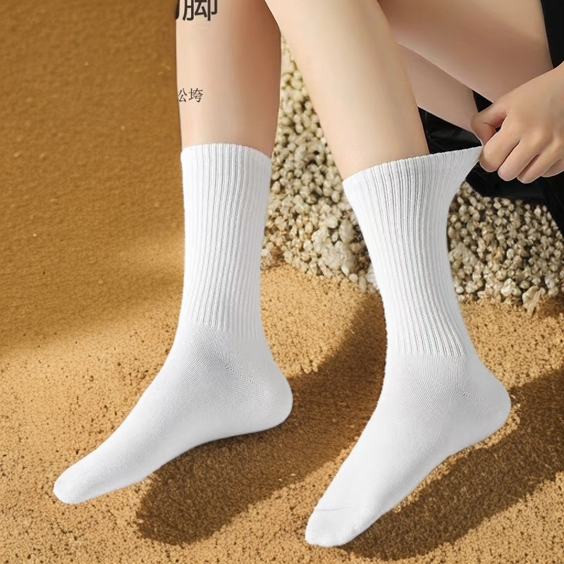 男女同款纯色长筒运动袜篮球袜