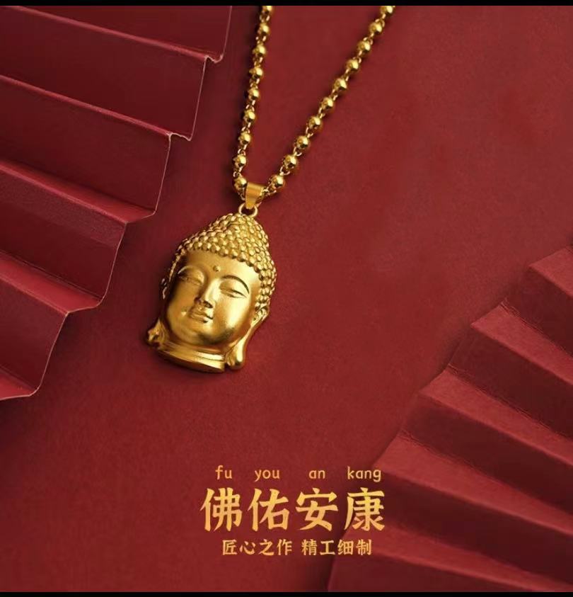 铜合金吊坠 佛佑平安精美时尚佛头吊坠