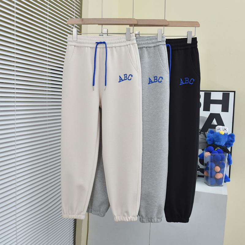 【爱诗妮歌】春季潮流女款经典刺绣ABC卫裤休闲裤百搭-H230201