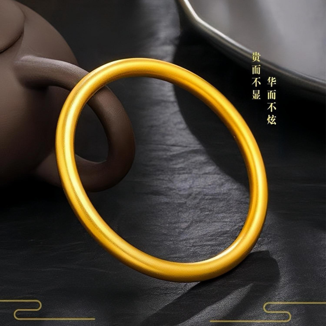 设计师款传承古法素圈手镯百搭闭口饰品经典实心镯子