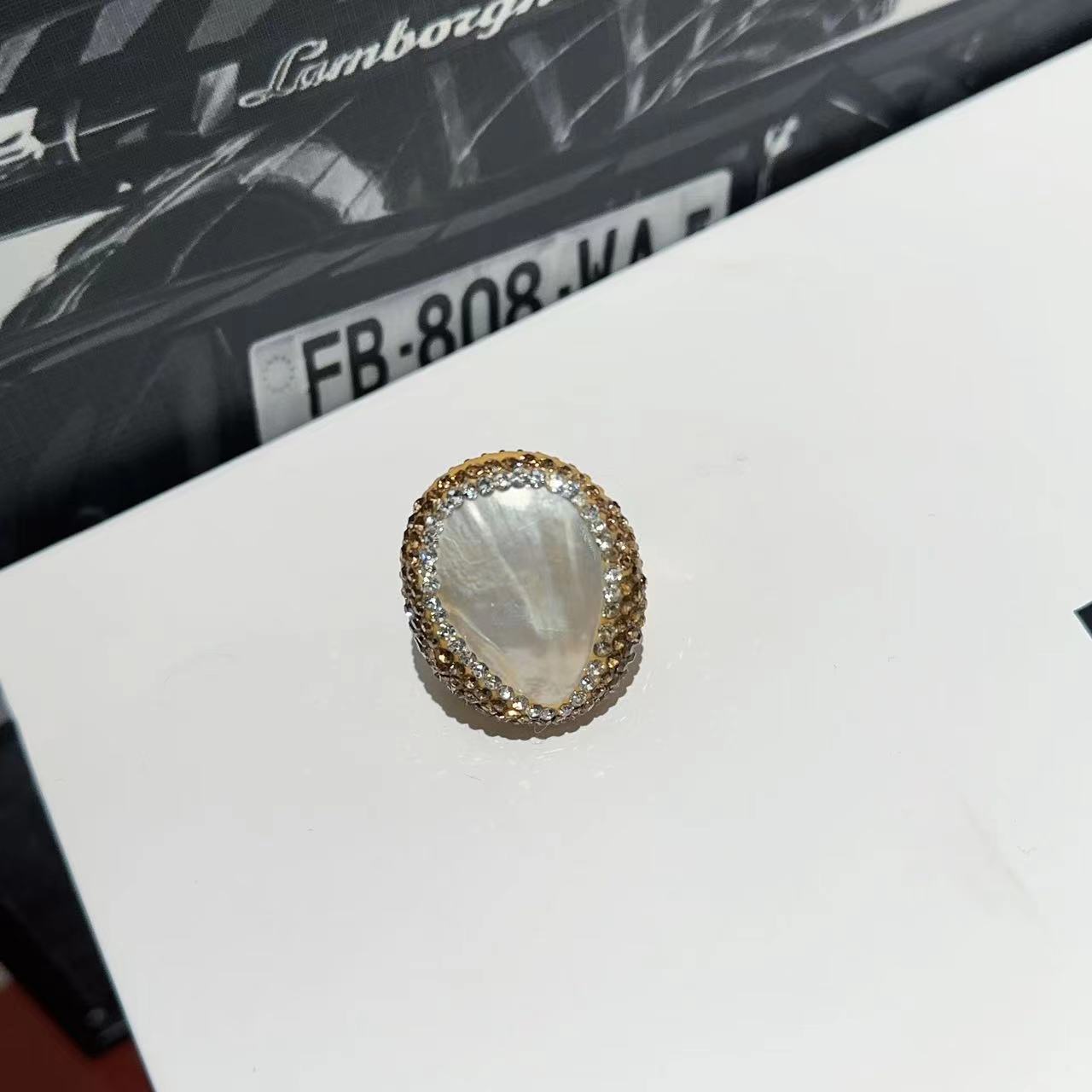 合金仿珍珠戒指 BLAVCPEON【珠光宝气】女神光泽感戒指  S230816148