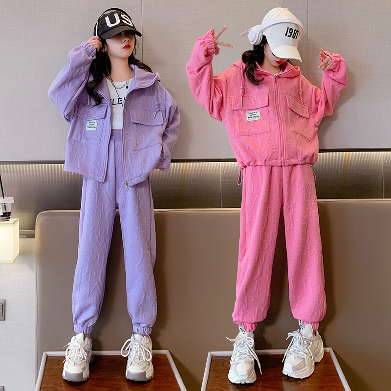 女童春秋套装2024新款6-12岁15岁潮流休闲运动洋气中大童装两件套