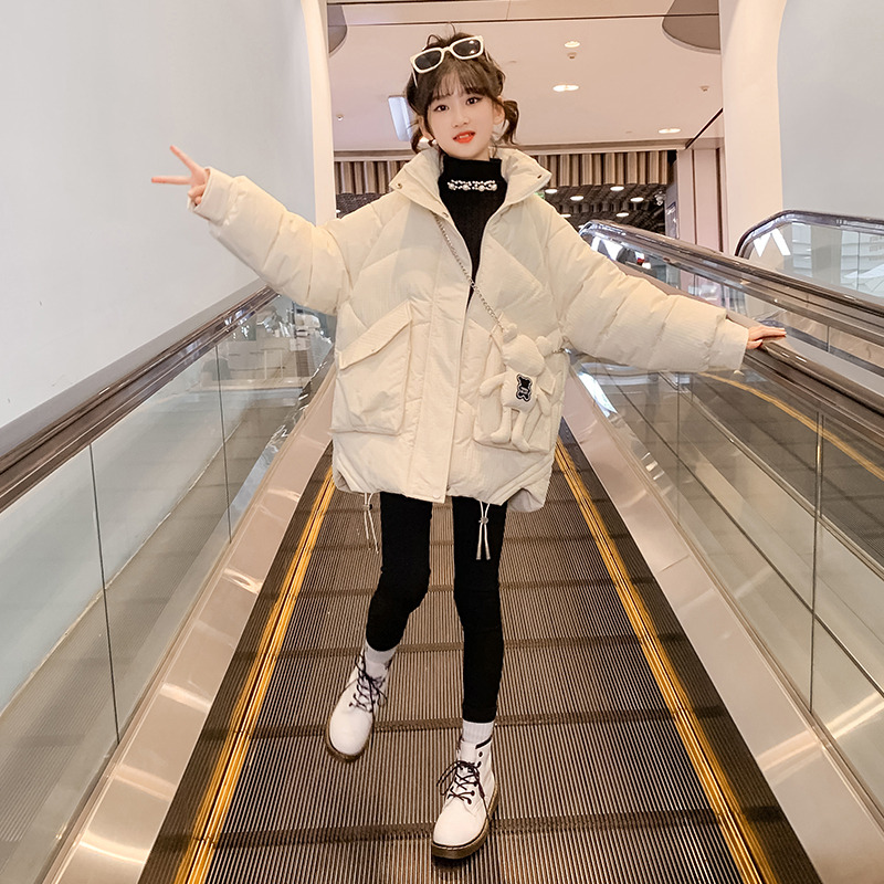 女童棉服冬季2023新款6-12岁15岁中大童洋气冬季加厚公主棉衣棉袄
