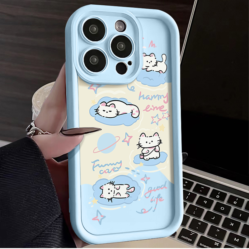 云朵猫咪iphone15苹果手机壳14promax新款13pro防摔12男11女XSXR