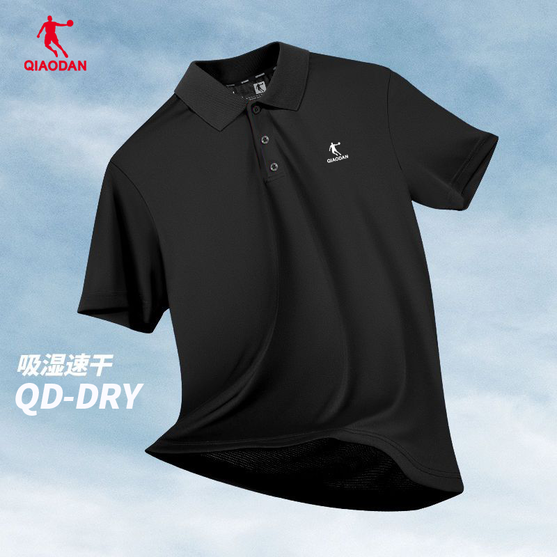 中国乔丹速干polo衫男短袖官方正品2023夏季新款透气休闲翻领上衣