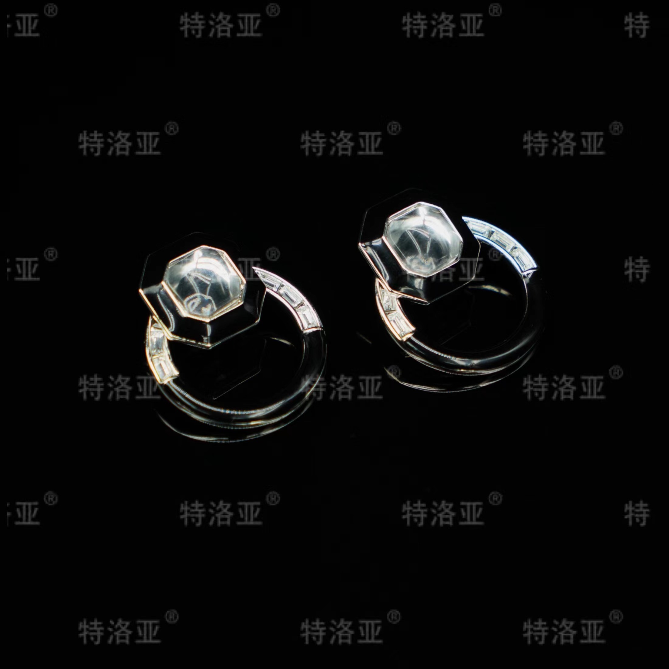特洛亚 铜合金合成锆石耳饰 中古时尚精致银色气质百搭轻奢 KK046