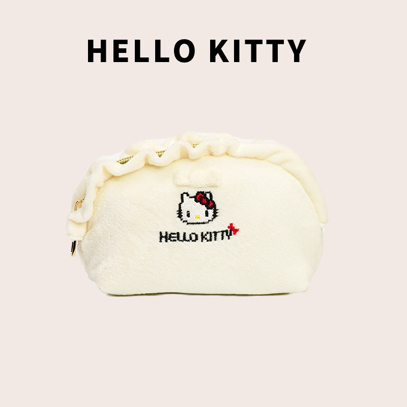 hellokitty 时尚手拎包可爱毛绒绒化妆包女包卡通手拿包 KT22036