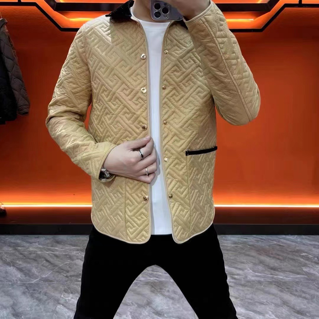 欧货高端时尚男士立领棉服秋季新款外套潮流网红小众百搭直播上衣